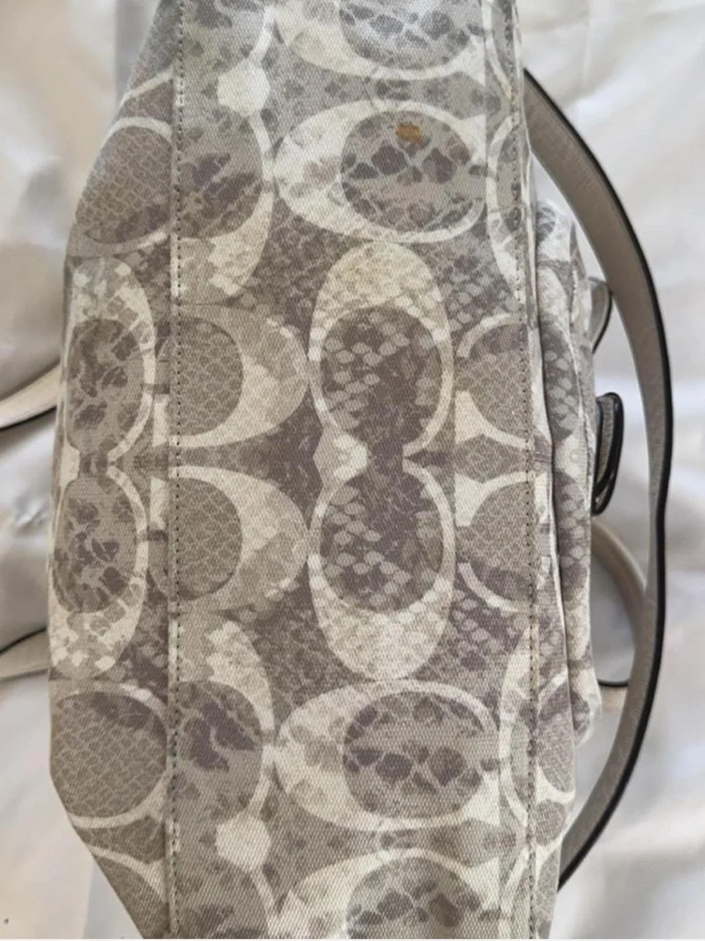 Coach Campbell Signature Satchel with Snakeskin - Picture 4 of 8
